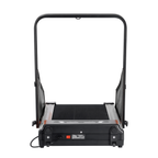Front facing portable electric dog treadmill with handlebar on a white background