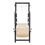 Wooden dog treadmill front-facing angle on a white background