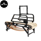 Wooden manual large dog treadmill with metal frame for dogs over 40 lbs on a white background